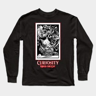 Opening Pandora's Box - Curiosity Killed The Cat - Red Outlined Version Long Sleeve T-Shirt